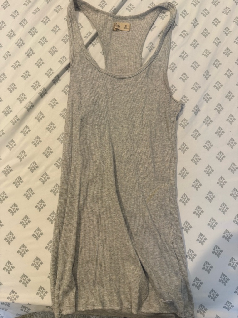 Hollister Light Gray Ribbed Racerback Tank